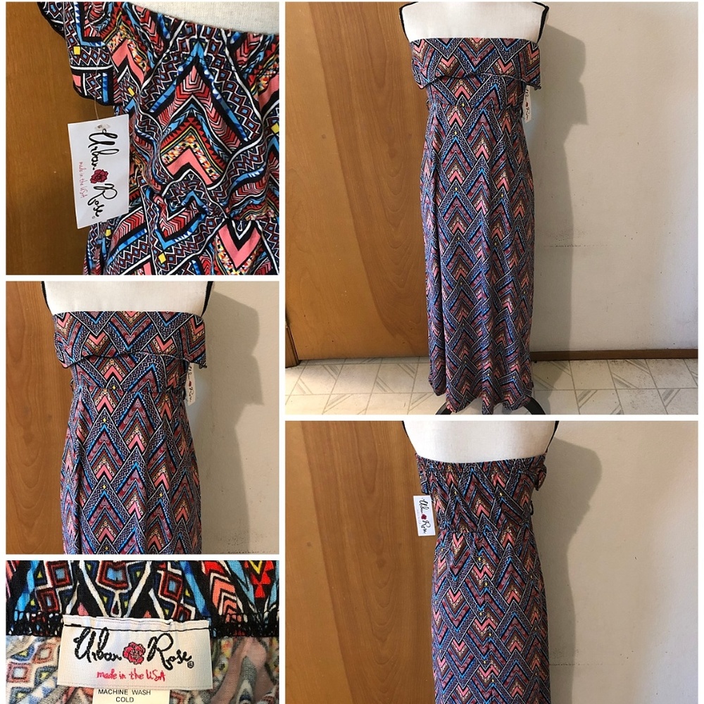 Tribal Print Maxi Dress NWT